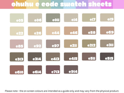 Ohuhu Honolulu B - E Codes