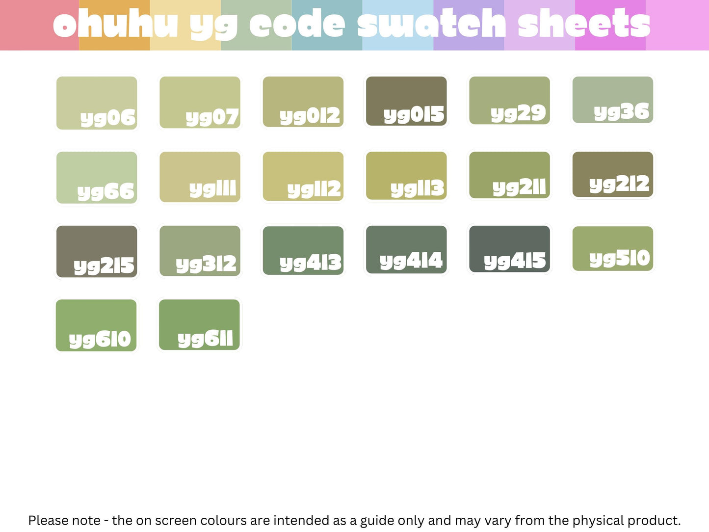 Ohuhu Honolulu B - YG Codes