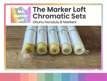 Ohuhu Honolulu B Alcohol Markers - Chromatic Blending Bundles - Dusty Yellow Browns