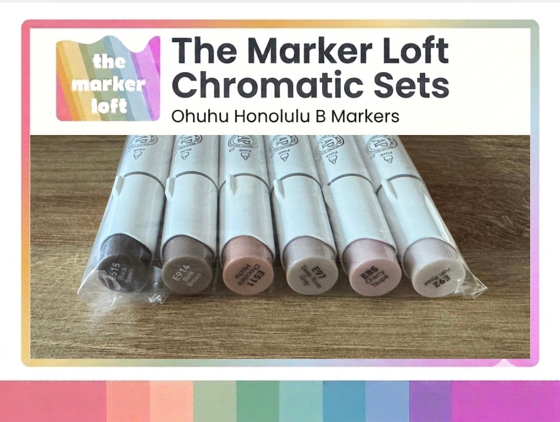 Ohuhu Honolulu B Alcohol Markers - Chromatic Blending Bundles - Red Browns