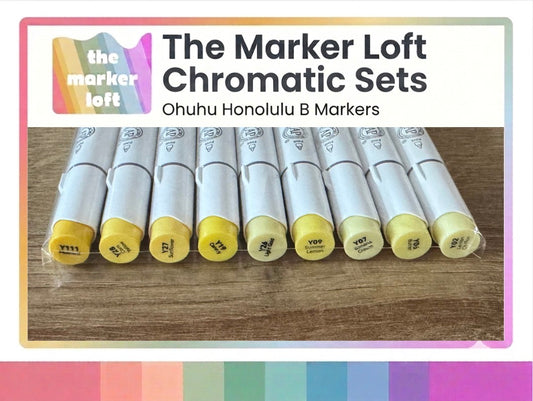 Ohuhu Honolulu B Alcohol Markers - Chromatic Blending Bundles - Yellows