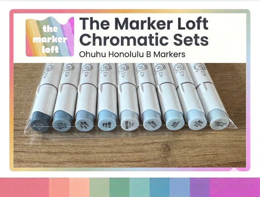 Ohuhu Honolulu B Alcohol Markers - Chromatic Blending Bundles - Blue Greys