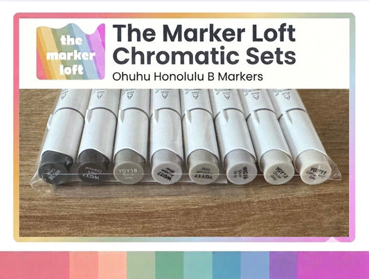 Ohuhu Honolulu B Alcohol Markers - Chromatic Blending Bundles - Warm Greys