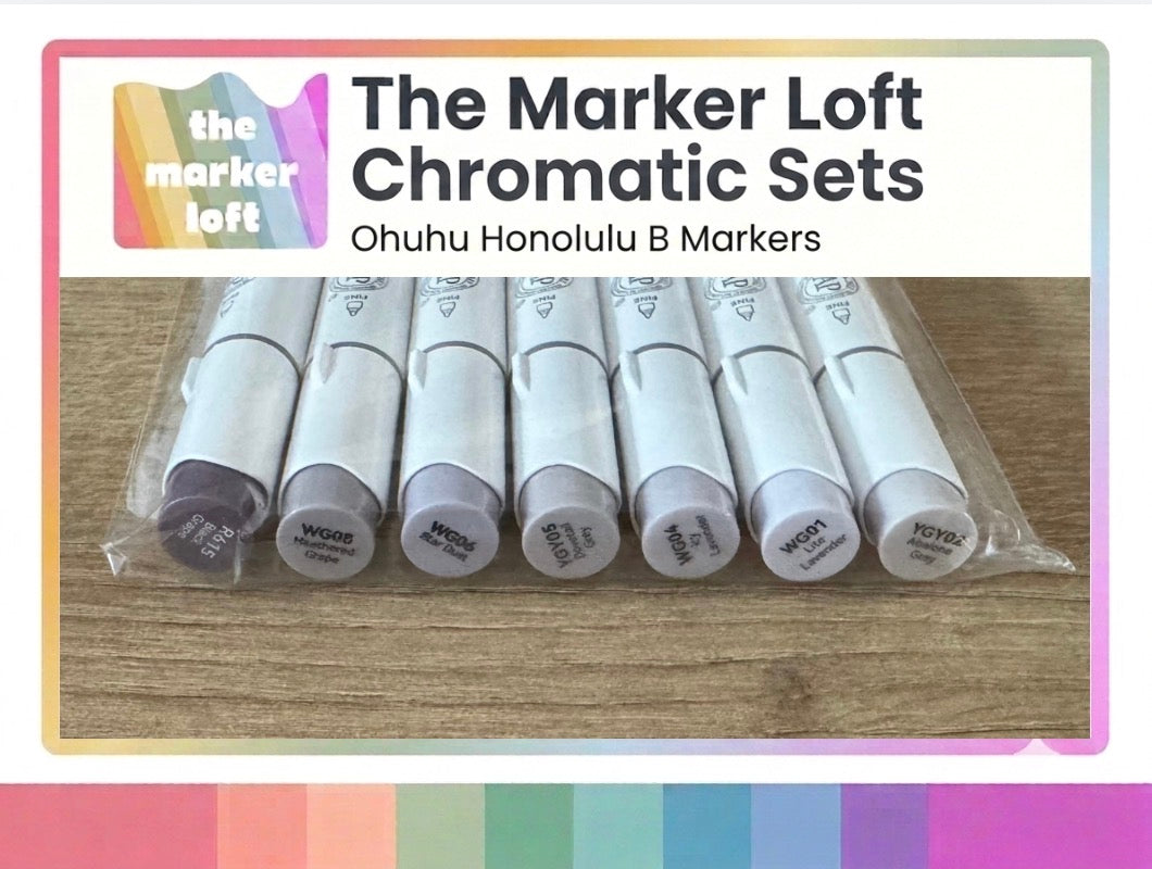 Ohuhu Honolulu B Alcohol Markers - Chromatic Blending Bundles - Red Greys
