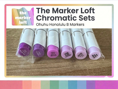 Ohuhu Honolulu B Alcohol Markers - Chromatic Blending Bundles - Purples