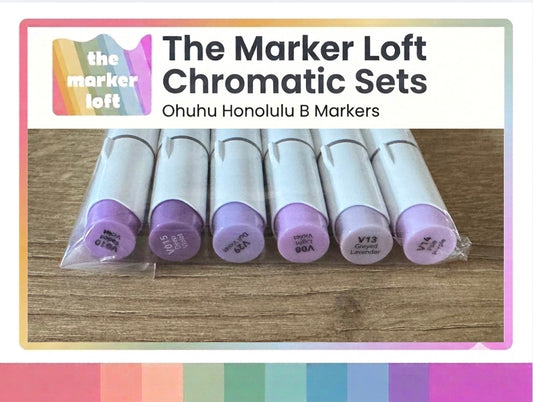 Ohuhu Honolulu B Alcohol Markers - Chromatic Blending Bundles - Dusty Purples