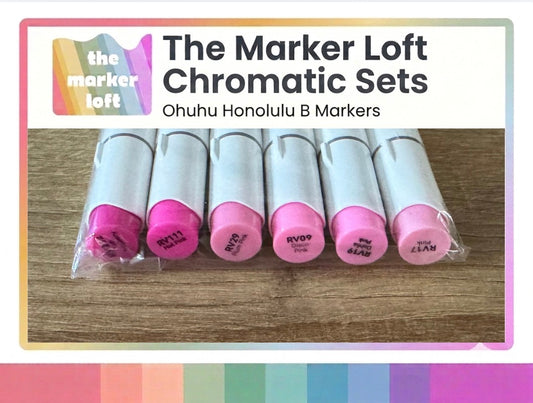 Ohuhu Honolulu B Alcohol Markers - Chromatic Blending Bundles - Bright Pinks