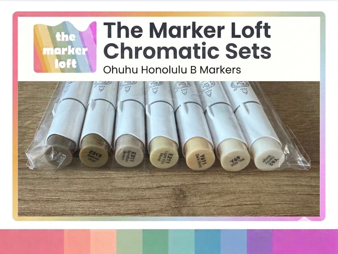 Ohuhu Honolulu B Alcohol Markers - Chromatic Blending Bundles - Earth Browns