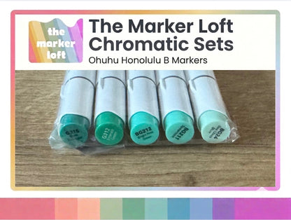 Ohuhu Honolulu B Alcohol Markers - Chromatic Blending Bundles - Jade Greens