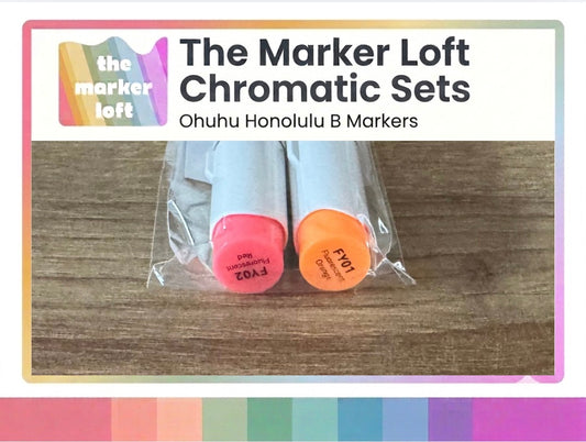 Ohuhu Honolulu B Alcohol Markers - Chromatic Blending Bundles - Fluorescent Oranges