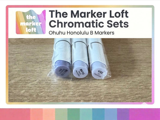 Ohuhu Honolulu B Alcohol Markers - Chromatic Blending Bundles - Purple Greys