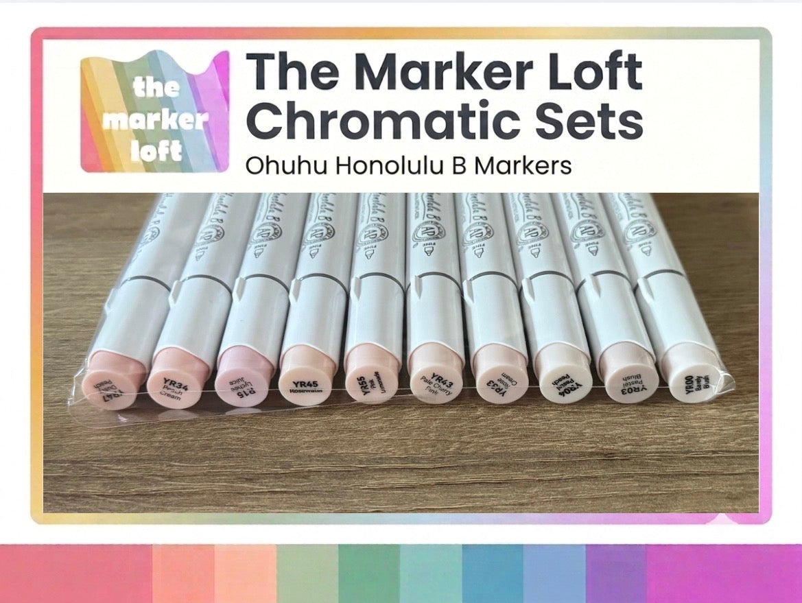 Ohuhu Honolulu B Alcohol Markers - Chromatic Blending Bundles - Fair Skins
