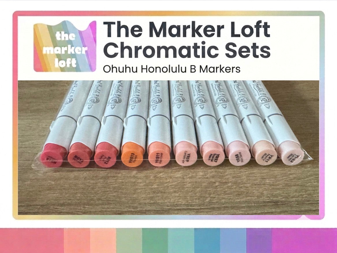 Ohuhu Honolulu B Alcohol Markers - Chromatic Blending Bundles - Corals