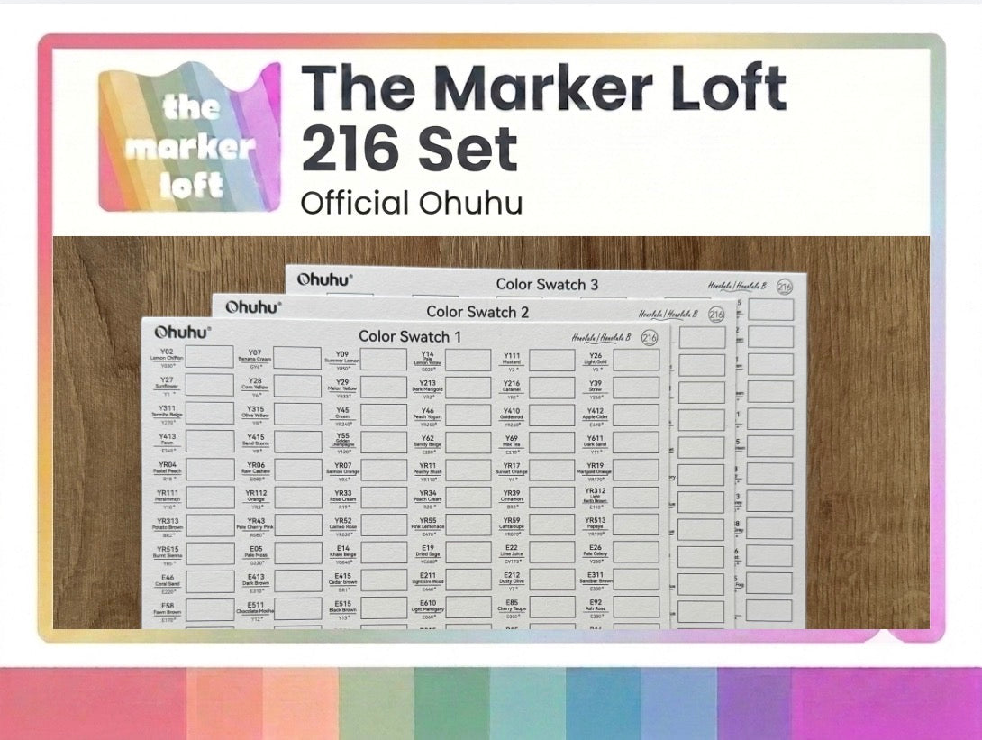 Official Ohuhu Replacement Swatch Cards