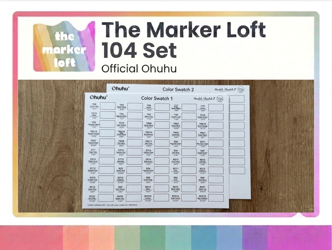 Official Ohuhu Replacement Swatch Cards