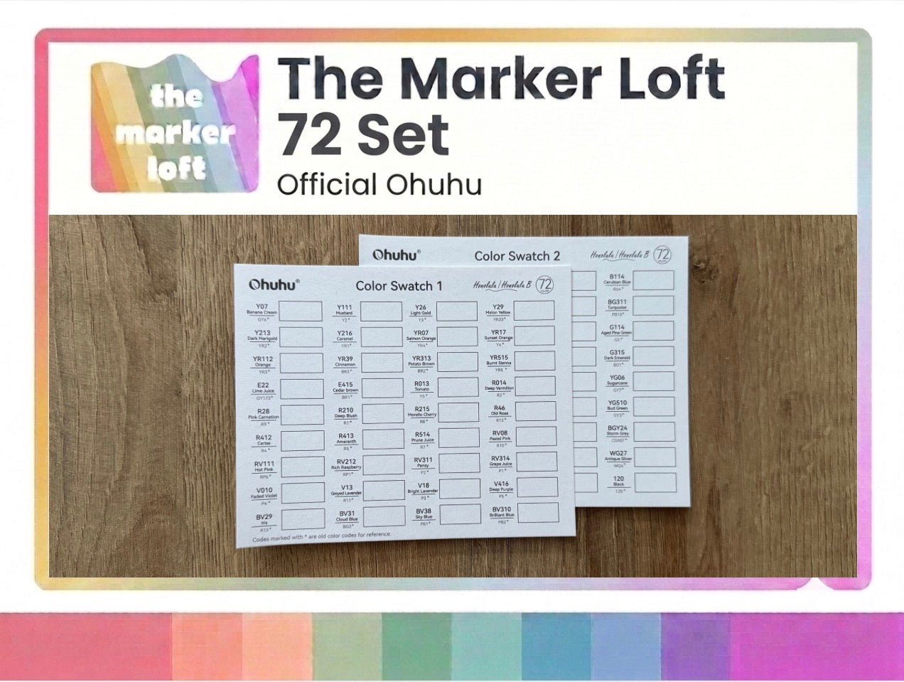 Official Ohuhu Replacement Swatch Cards
