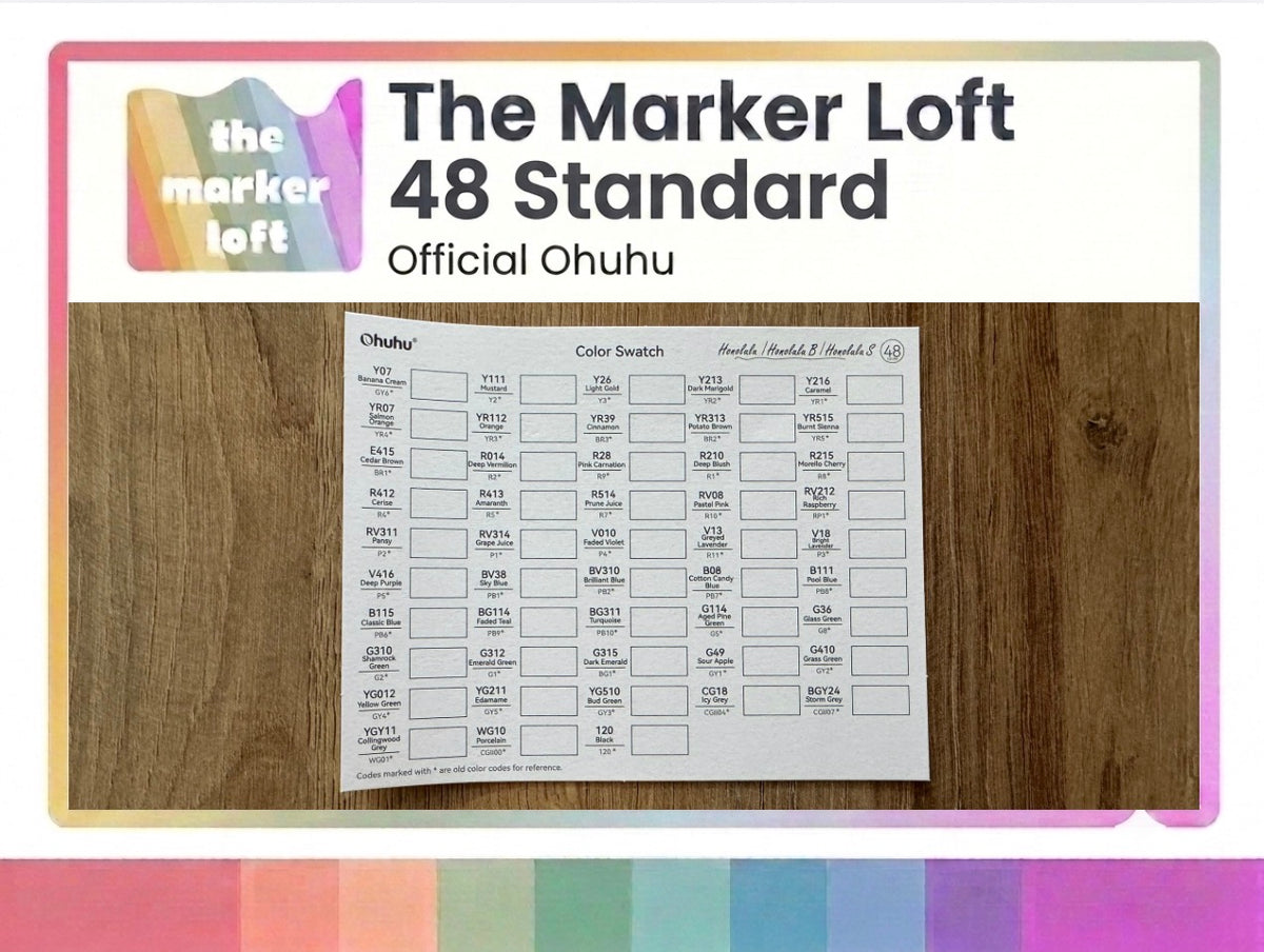 Official Ohuhu Replacement Swatch Cards
